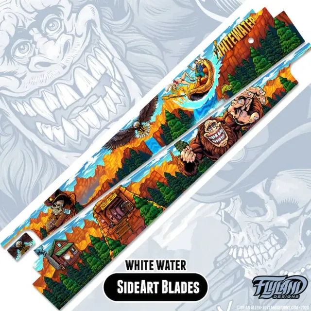 FlylLand Designs White Water side art blades flipperspel vinyl