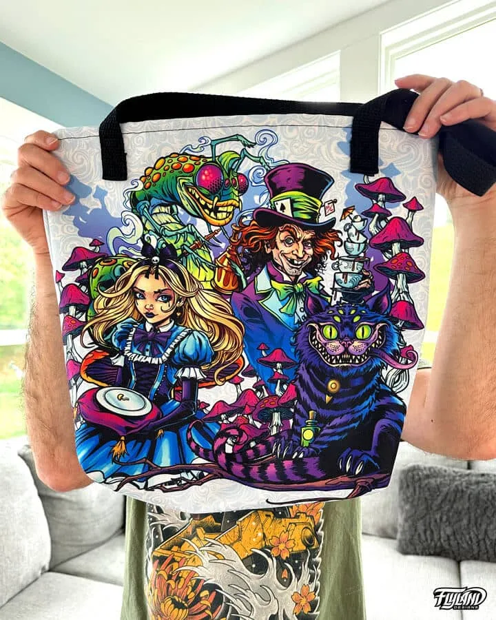 FlylLand Designs Alice in Wonderland tygkasse 39x39 cm