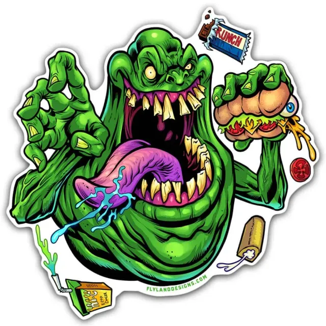 FlylLand Designs Slimer Tribute vinylklistermärke 10 cm