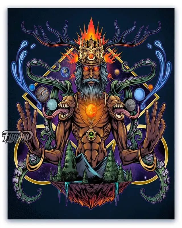 FlylLand Designs Ego Death konsttryck signerad