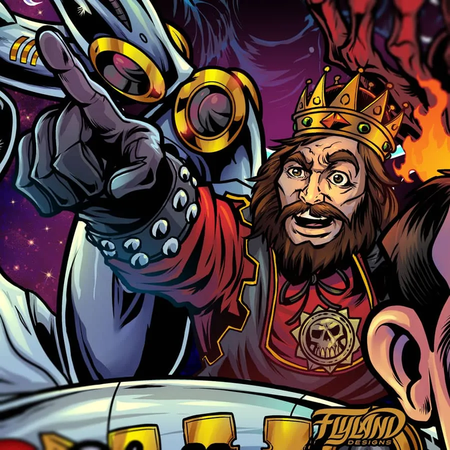 FlylLand Designs Williams Pinball Mashup translite signerad
