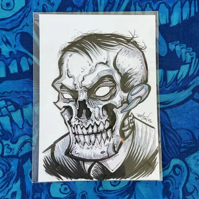 FlylLand Designs Dead Dealer Ink Sketch 009 originalteckning