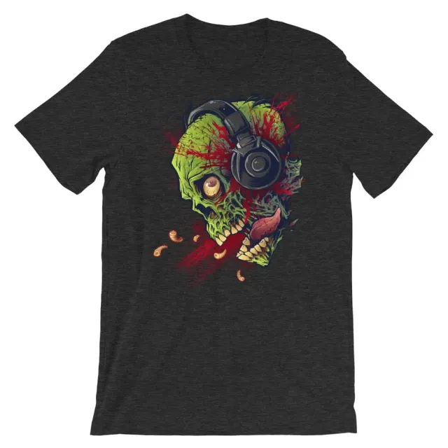 FlylLand Designs Zombie with Headphones t-shirt unisex
