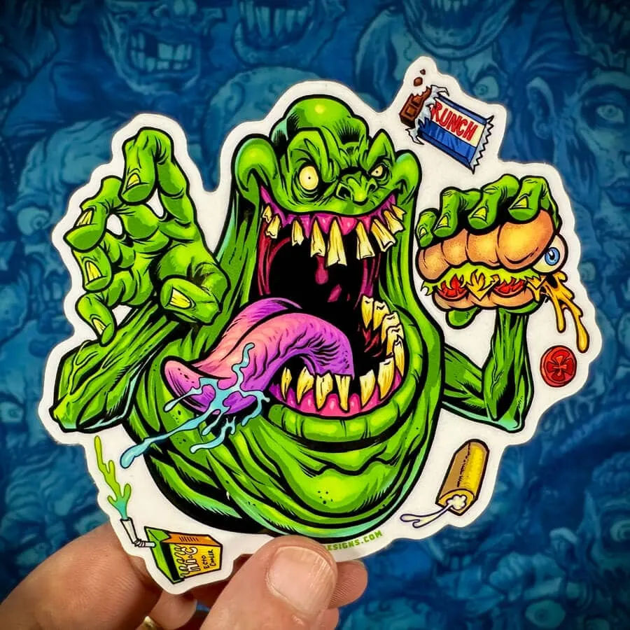 FlylLand Designs Slimer Tribute vinylklistermärke 10 cm