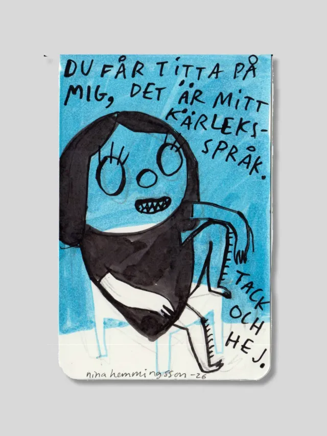 Nina Hemmingsson Originalteckning tusch 9x14 cm