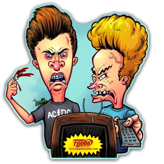 FlylLand Designs Beavis and Butthead vinylklistermärke 10 cm