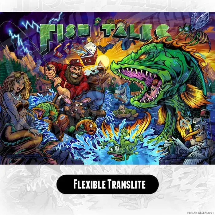 FlylLand Designs Fish Tales Alternate translite backglass signerad
