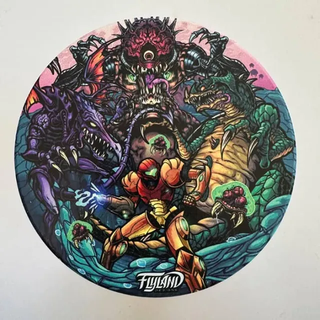 FlylLand Designs Metroid Parody glasunderlägg kork