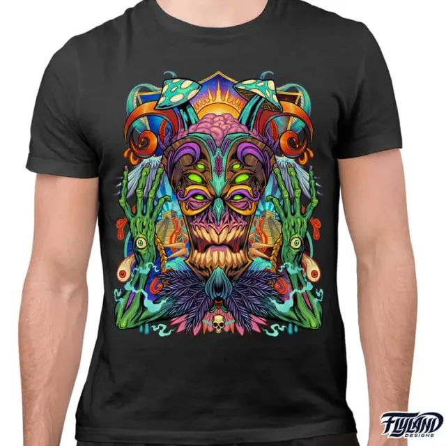 FlylLand Designs Tiki God t-shirt mjuk bomull