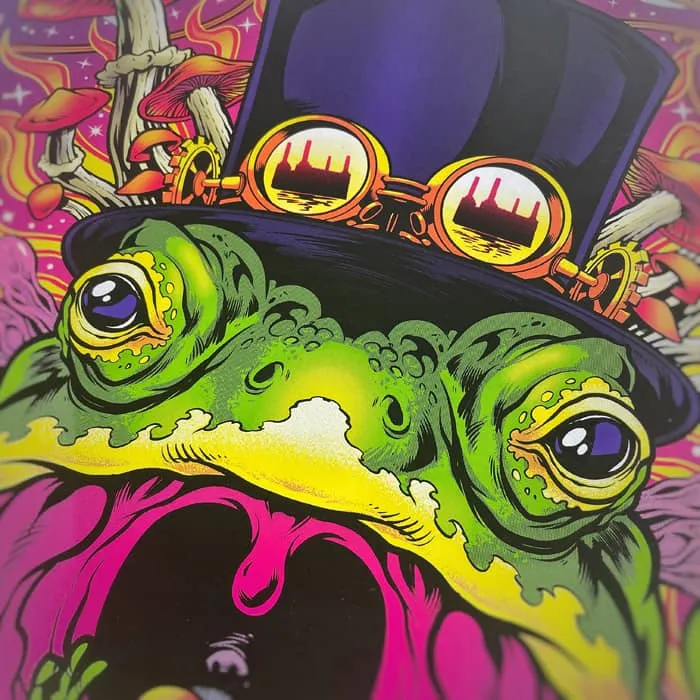 FlylLand Designs Frog Brigade screenprint poster 46x61 cm