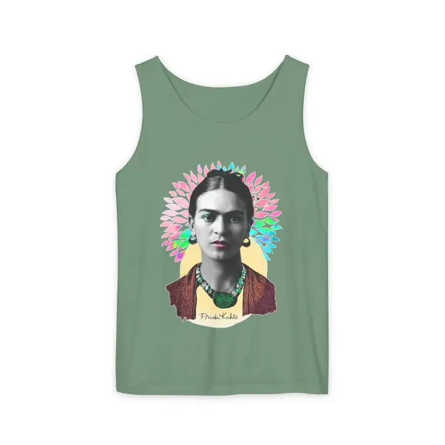 Frida Kahlo Tank Top linne svart grafiskt tryck