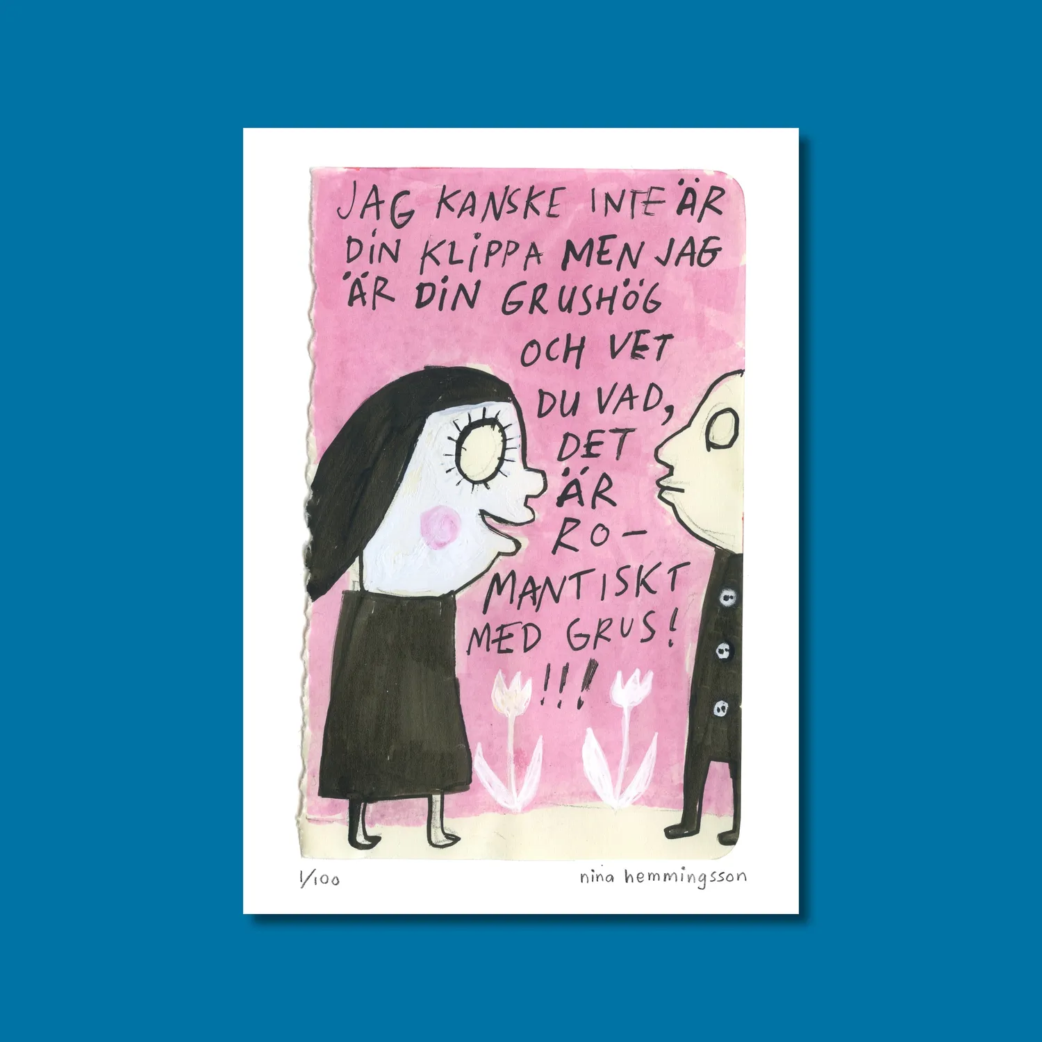 Nina Hemmingsson Grushög konsttryck A4 signerat