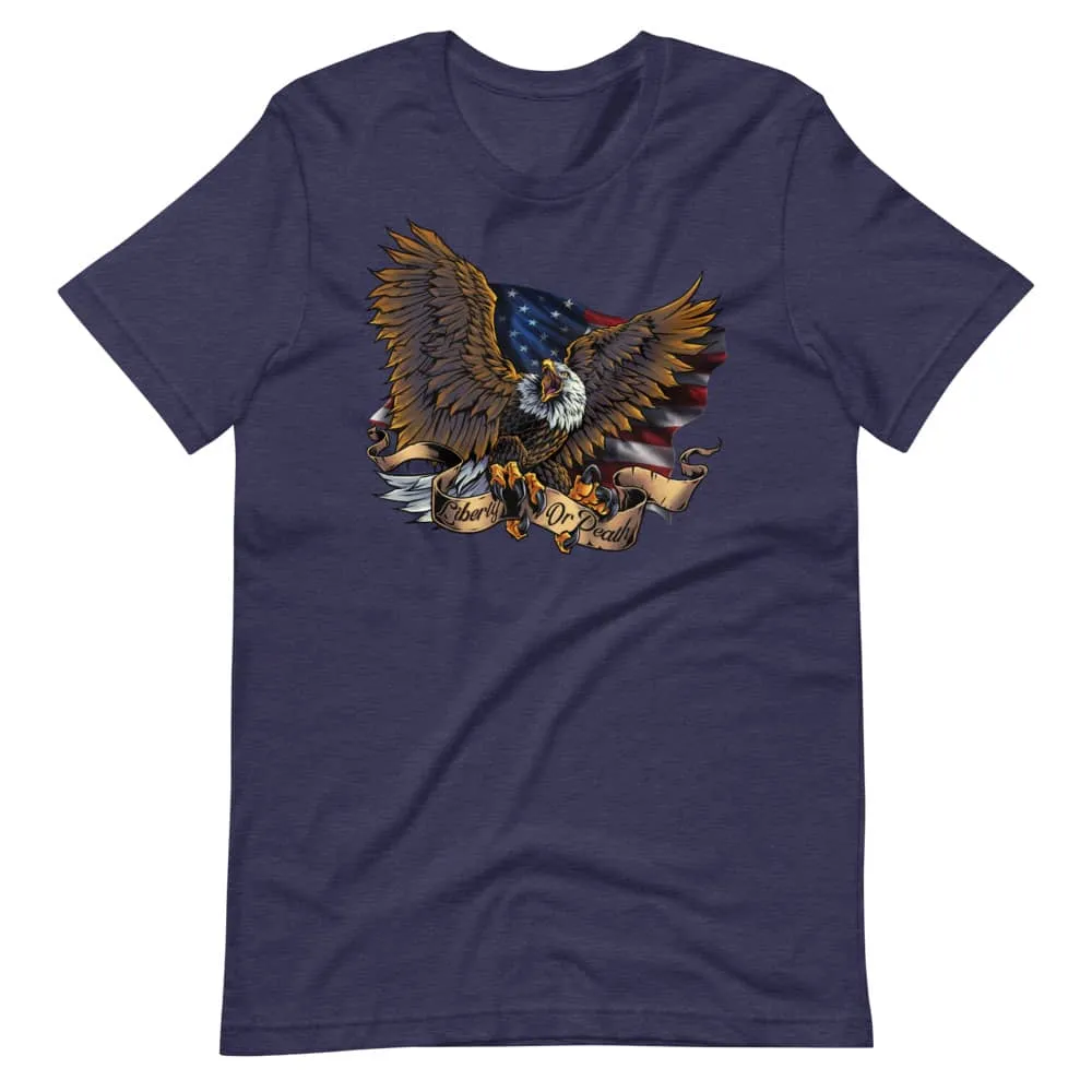 FlylLand Designs Eagle Flag and Banner t-shirt mjuk bomull