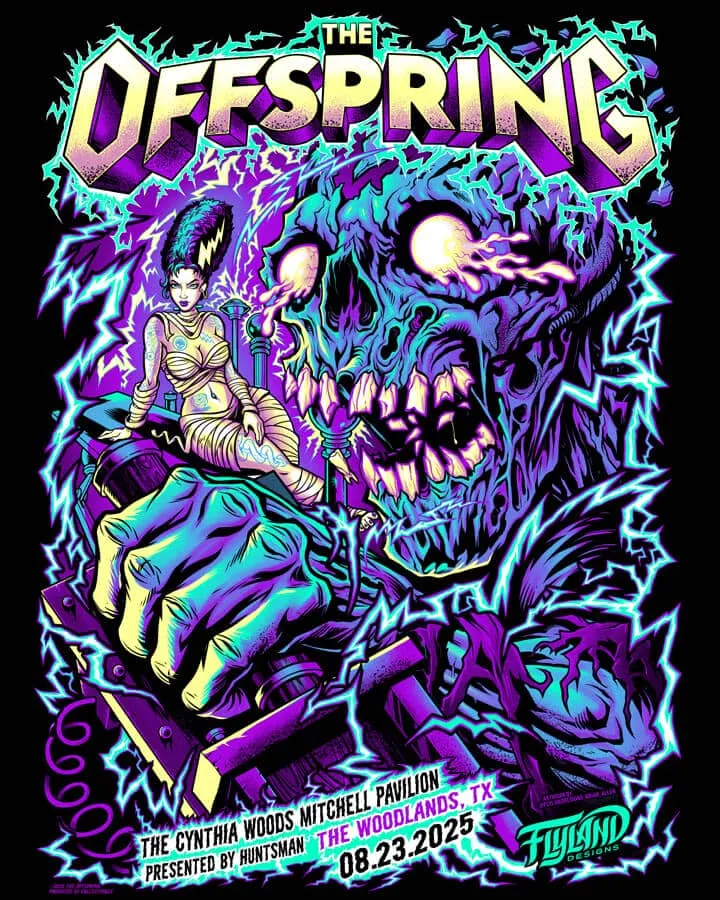FlylLand Designs The Offspring Woodlands gigposter 2025