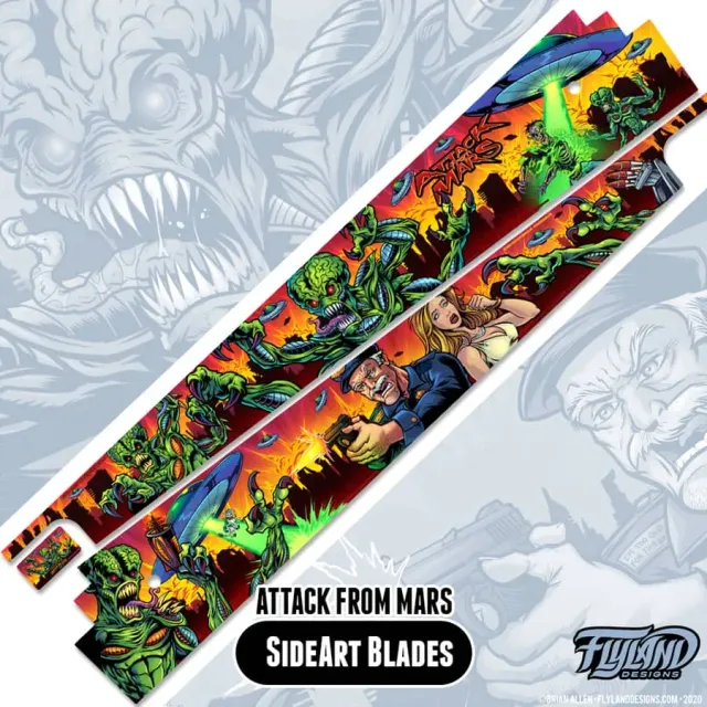 FlylLand Designs Attack From Mars Art Blades flipperspel vinyldekal