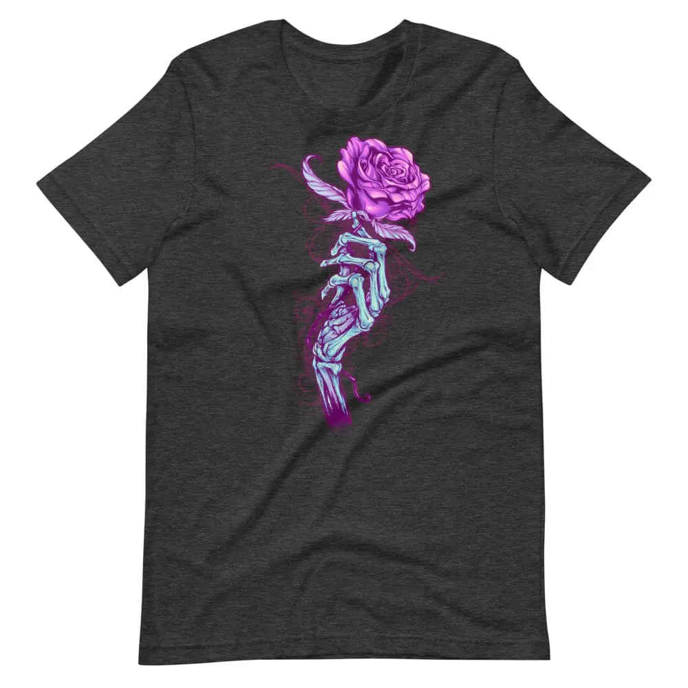FlylLand Designs Skeleton Hand with Rose t-shirt bomull