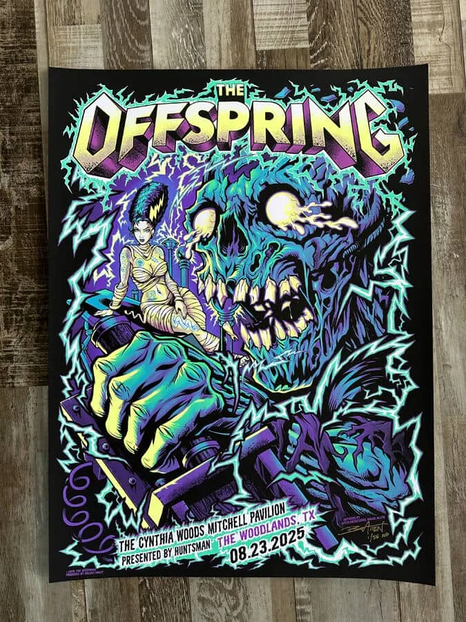 FlylLand Designs The Offspring Woodlands gigposter 2025