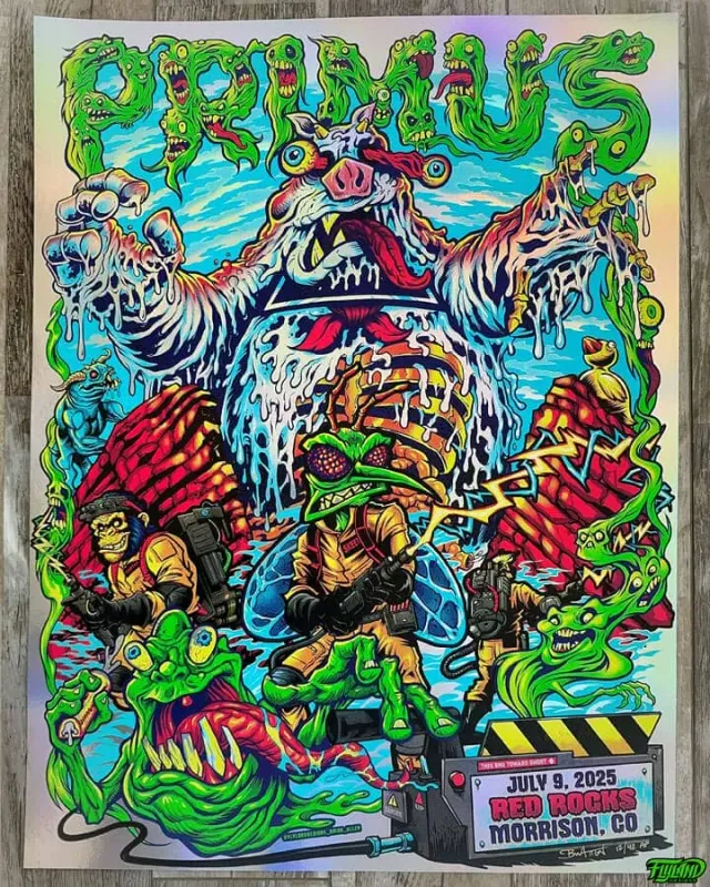 FlylLand Designs Primus Red Rocks 2025 Summer Tour affisch