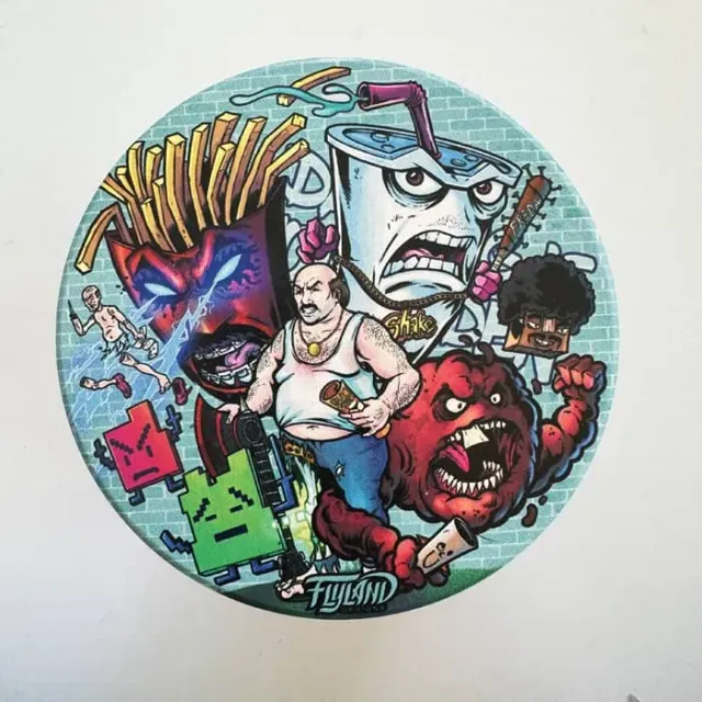 FlylLand Designs Aqua Teen Parody glasunderlägg discmarkör kork