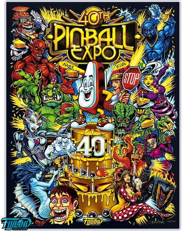 FlylLand Designs Pinball Expo 2024 konsttryck 46x61 cm