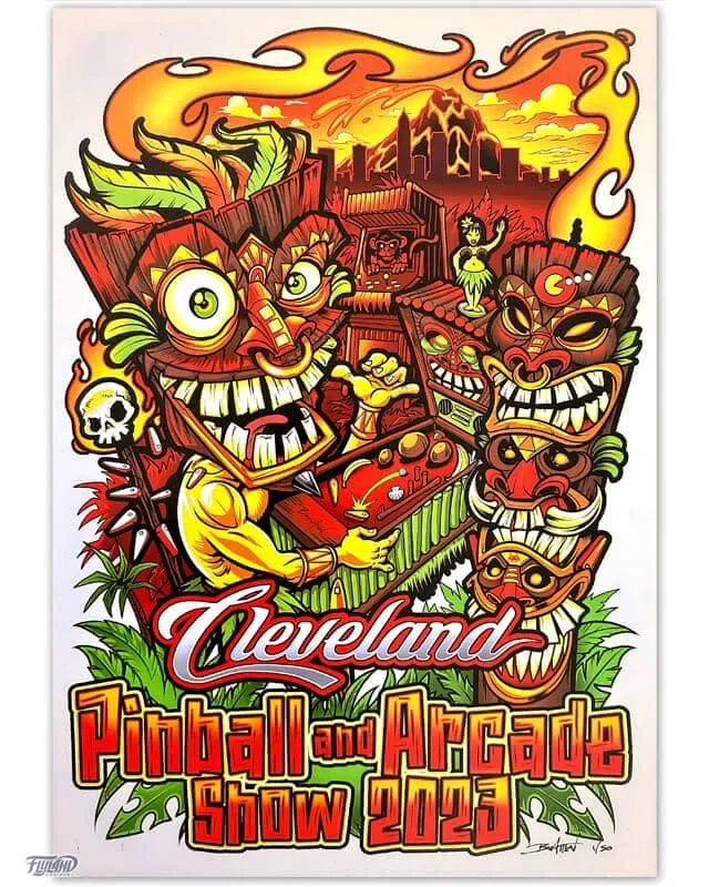 FlylLand Designs Cleveland Pinball Show poster 33x48 cm