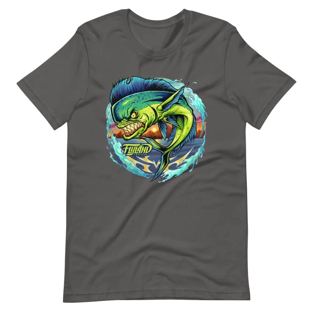 FlylLand Designs Angry Mahi t-shirt unisex fiskmotiv
