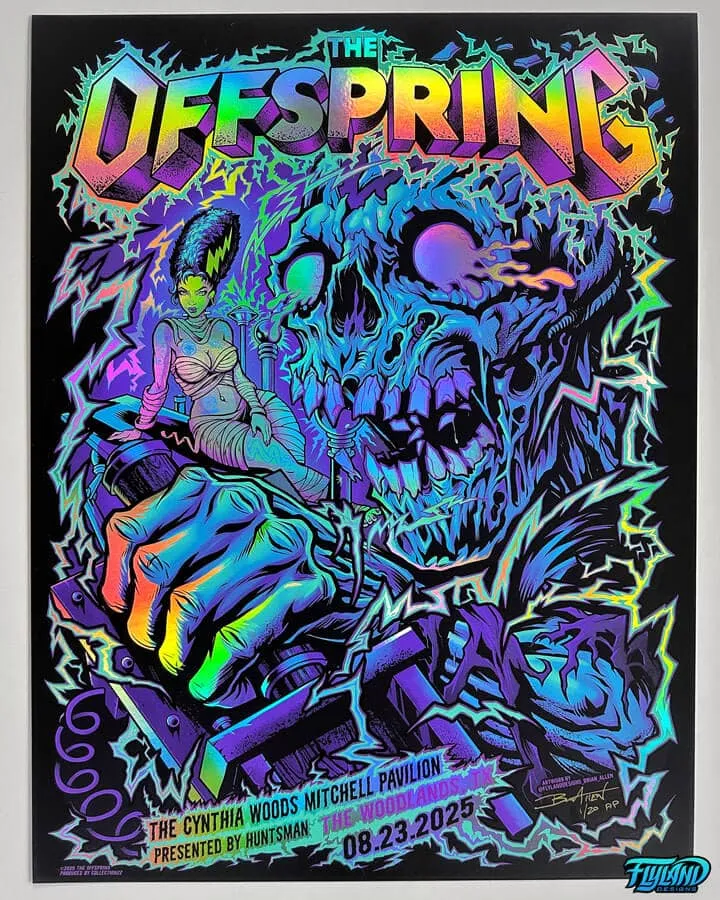 FlylLand Designs The Offspring Woodlands gigposter 2025