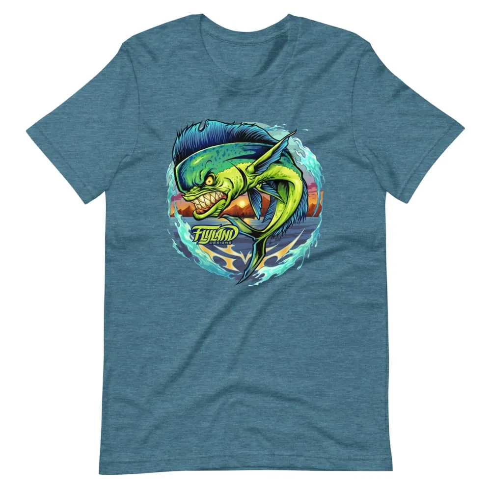 FlylLand Designs Angry Mahi t-shirt unisex fiskmotiv