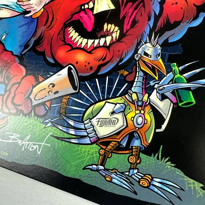FlylLand Designs Aqua Teen Tribute konsttryck 28x43 cm signerat