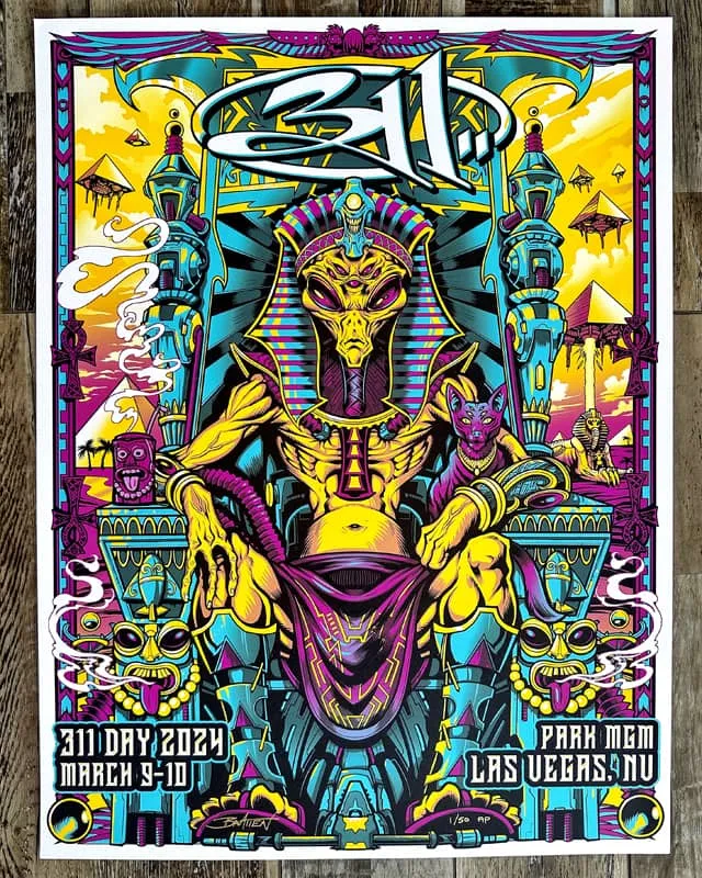 FlylLand Designs 311 Park MGM 2024 gigposter 46x61 cm signerad