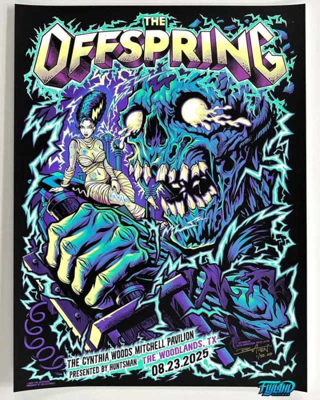 FlylLand Designs The Offspring Woodlands gigposter 2025