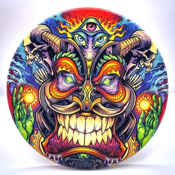 FlylLand Designs Tiki Psychedelic God glasunderlägg 10 cm